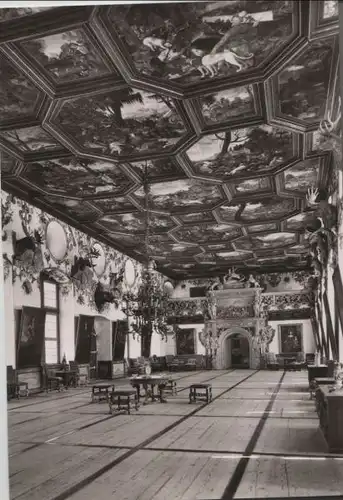 Weikersheim - Schloß, Rittersaal, Blick zum Portal - ca. 1965