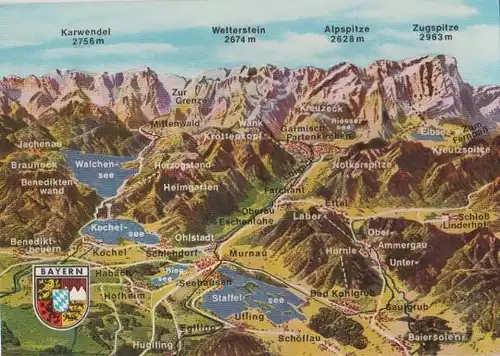 Garmisch-Partenkirchen - Panorama vom Bayerischen Oberland - ca. 1975