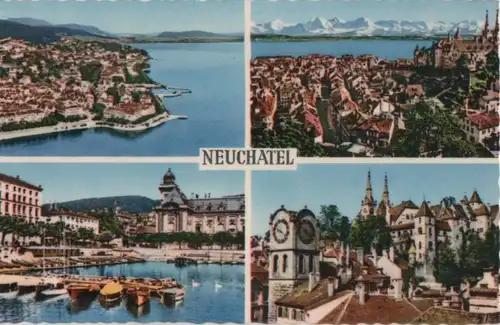 Schweiz - Schweiz - Neuchâtel - 4 Teilbilder - ca. 1965