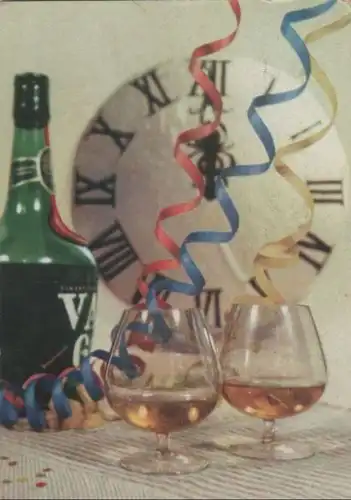 Zum Neuen Jahr Cognac und Uhr