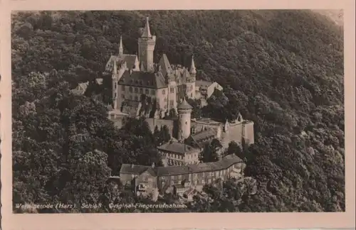 Wernigerode - Schloß - Original-Fliegeraufnahme - ca. 1950