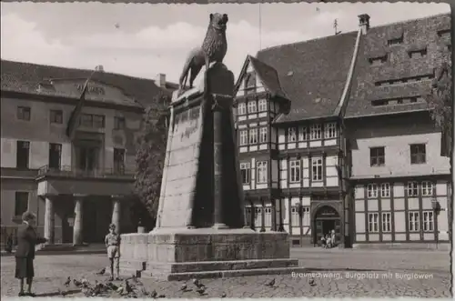 Braunschweig - Burgplatz mit Burglöwe - ca. 1955