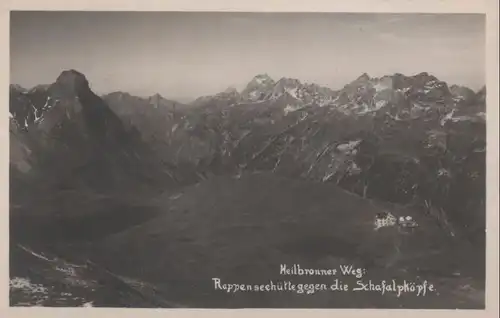 Heilbronnerweg - Rappenseehütte gegen Schafalpköpfe - ca. 1935