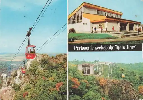 Thale - Blick von der Bergstation, Bergstation, Blick auf Bergstation - 1977