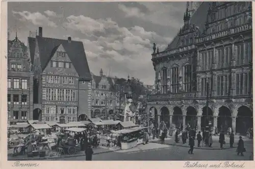 Bremen - Rathaus und Roland - ca. 1955