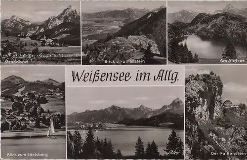 Füssen-Weißensee - u.a. Blick zum Edelsberg - ca. 1960