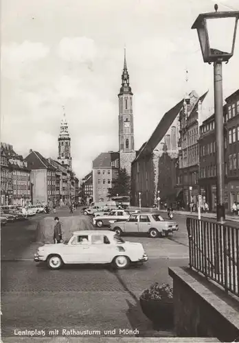 Görlitz - Leninplatz mit Rathausturm und Mönch