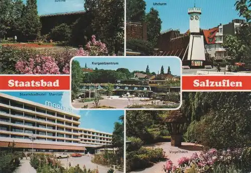 Bad Salzuflen - Saline, Uhrturm, Staatsbadhotel Maritim, Kurgastzentrum, Vogelhaus - 1998