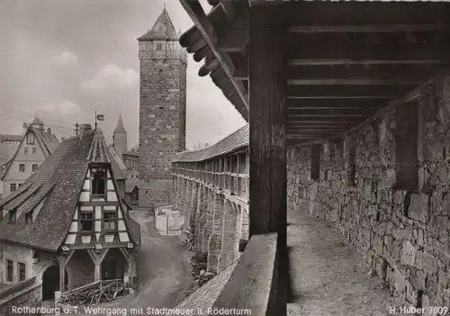 Rothenburg - Wehrgang mit Stadtmauer - ca. 1955