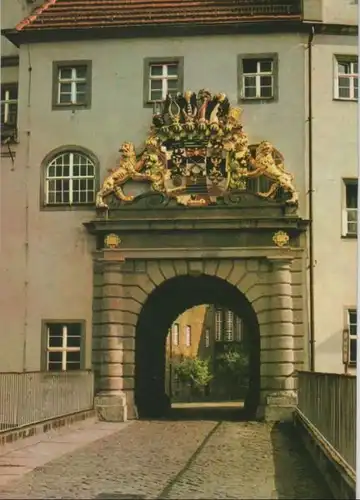 Torgau - Schloßeingang mit Wappen - 1977