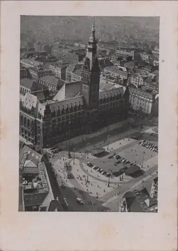 Hamburg - Blick von oben aufs Rathaus - ca. 1955