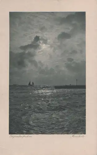 Segelschiff im Meer - ca. 1950