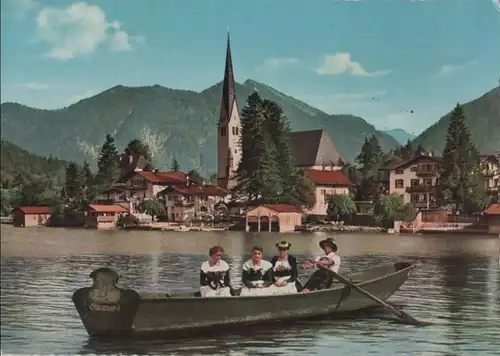 Rottach-Egern - Trachtengruppe im Boot - 1959