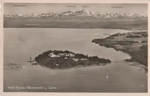 Insel Mainau u. Säntis - Luftbild - 1952