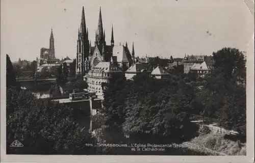 Frankreich - Frankreich - Strasbourg - Eglise Protestante et le Cathedrale - 1952