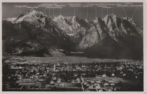 Garmisch-Partenkirchen - gegen Wetterstein-Massiv - ca. 1960