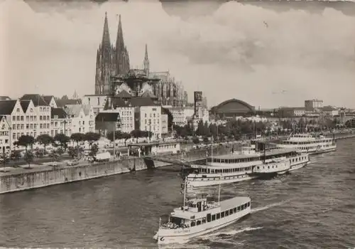 Köln -  Rheinufer mit Dom - 1962