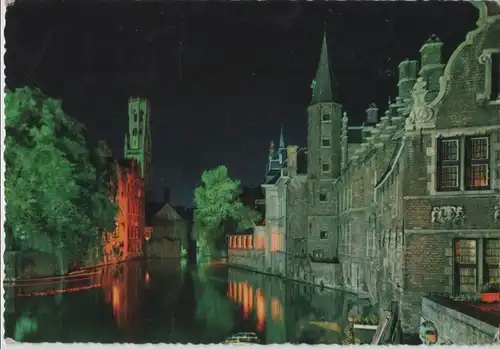 Belgien - Belgien - Brügge Bruges - Belfried bei Nacht - ca. 1965
