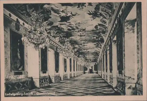 Ludwigsburg - Gemäldesaal im Schloß - ca. 1950