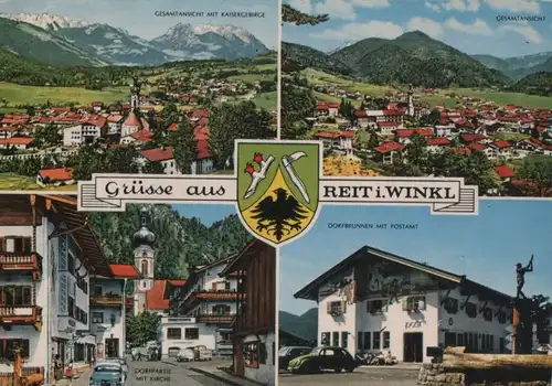 Reit im Winkl - u.a. Dorfbrunnen mit Postamt - 1974