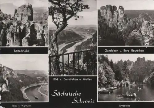 Sächsische Schweiz - u.a. Blick vom Basteifelsen - 1982