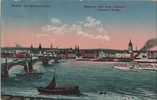 Mainz - mit Straßenbrücke - 1927