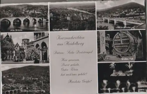 Heidelberg - u.a. Blick vom Philosophenweg - 1954