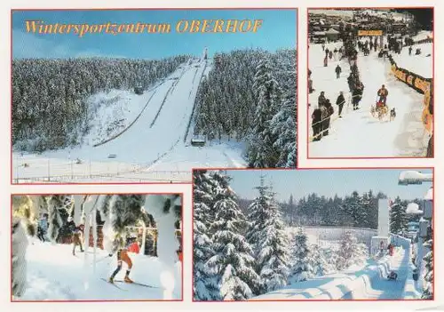 Oberhof - Schanze am Rennsteig und Hans-Renner-Schanze, Hundeschlittenrennen am Grenzadler, Auf der Biathlonstrecke,