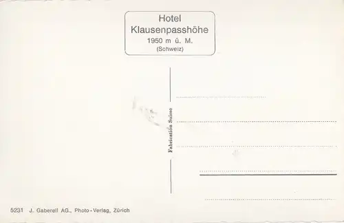 Schweiz - Klausenpass - Schweiz - vom Hotel Klausenpasshöhe