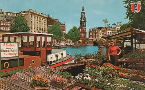 Niederlande - Niederlande - Amsterdam - Blumenmarkt Singel - ca. 1965