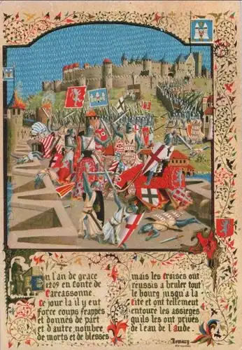 Frankreich - Frankreich - Carcassonne - Les troupes de Simon de Montfort attaquent - ca. 1975