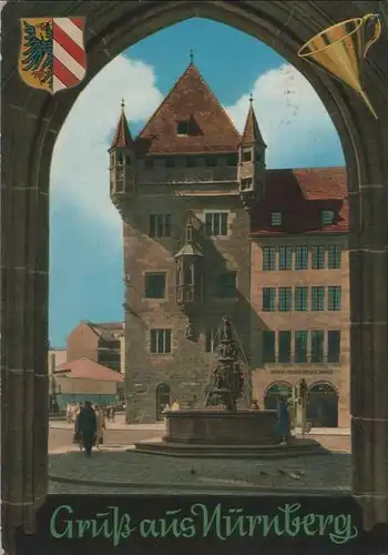 Nürnberg - Nassauerhaus und Tugendbrunnen - 1966