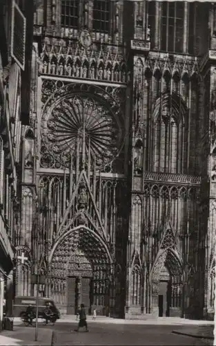 Frankreich - Frankreich - Strasbourg - Münster, Mauptportal mit Rosette - 1956