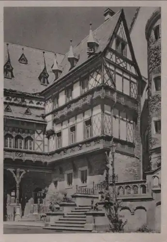 Wernigerode - Schloß, Innenhof mit Fachwerkbau - 1955