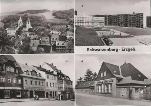Schwarzenberg - u.a. Teilansicht mit Schloß - 1986
