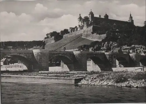 Würzburg - Festung und alte Mainbrücke - ca. 1960