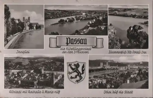 Passau - u.a. Altstadt mit Rathaus - 1959