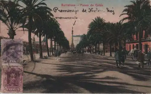 Spanien - Spanien - Barcelona - Paseo de Colon - 1924