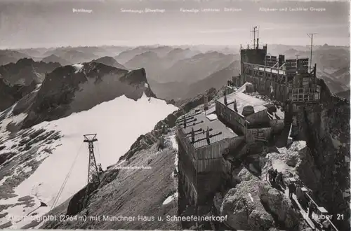 Zugspitze - Gipfel mit Münchner Haus - 1957