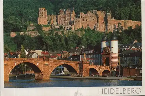 Heidelberg (Neckar) - Blick auf Brücke und Schloss