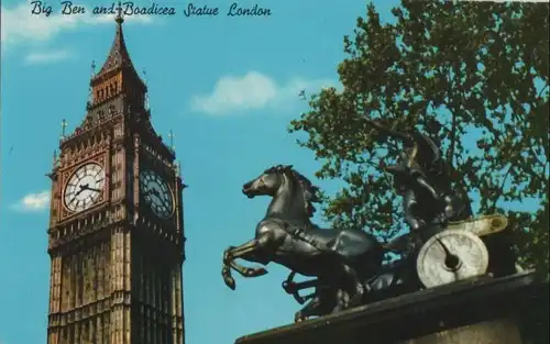 Großbritannien - Großbritannien - London - Big Ben and Boadicea Statue - ca. 1970