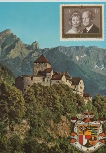 Liechtenstein - Liechtenstein - Vaduz - Schloss mit Fürstenpaar - ca. 1980