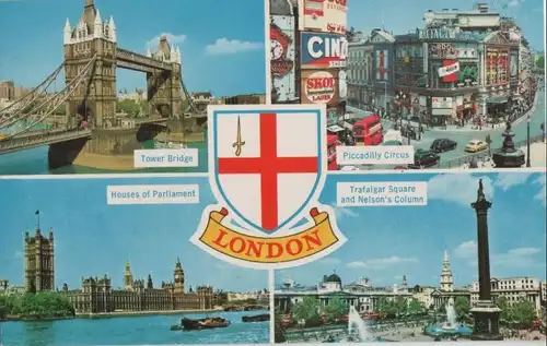 Großbritannien - Großbritannien - London - 4-Bilder-Karte - ca. 1970