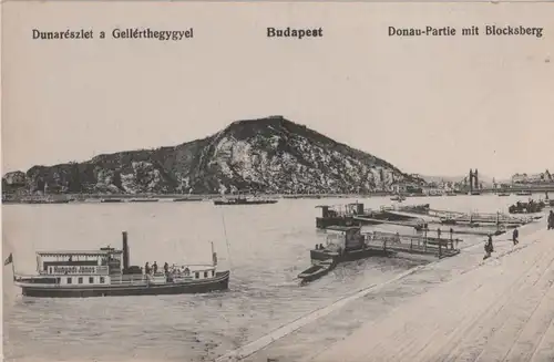 Ungarn - Ungarn - Budapest - Donaupartie mit Blocksberg - ca. 1935