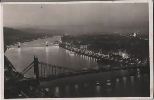 Ungarn - Ungarn - Budapest - Nächtliche Donauansicht - 1941