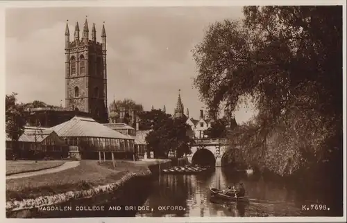 Großbritannien - Großbritannien - Oxford - Magdalen College and Bridge - ca. 1950