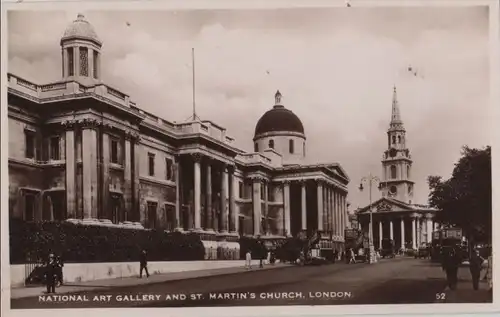 Großbritannien - Großbritannien - London - National Art Gallery and St. Martins Church - 1938
