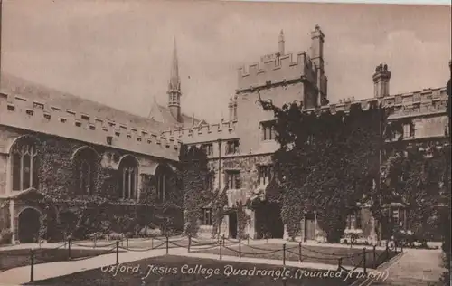 Großbritannien - Großbritannien - Oxford - Jesus College Quadrangle - ca. 1935