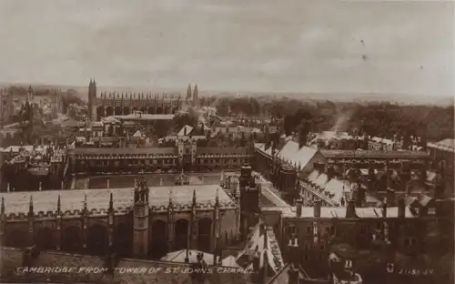 Großbritannien - Großbritannien - Cambridge - from Tower of St. Johns Chapel - ca. 1950