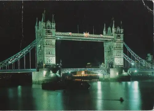 Großbritannien - Großbritannien - London - Tower bridge by night - 1992